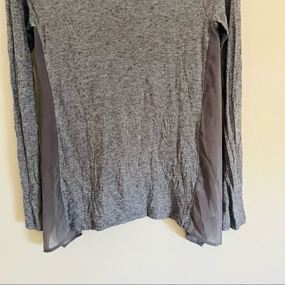 All saints Women's Gray Long Sleeve Side Slit Top Size Small - Picture 2 of 9
